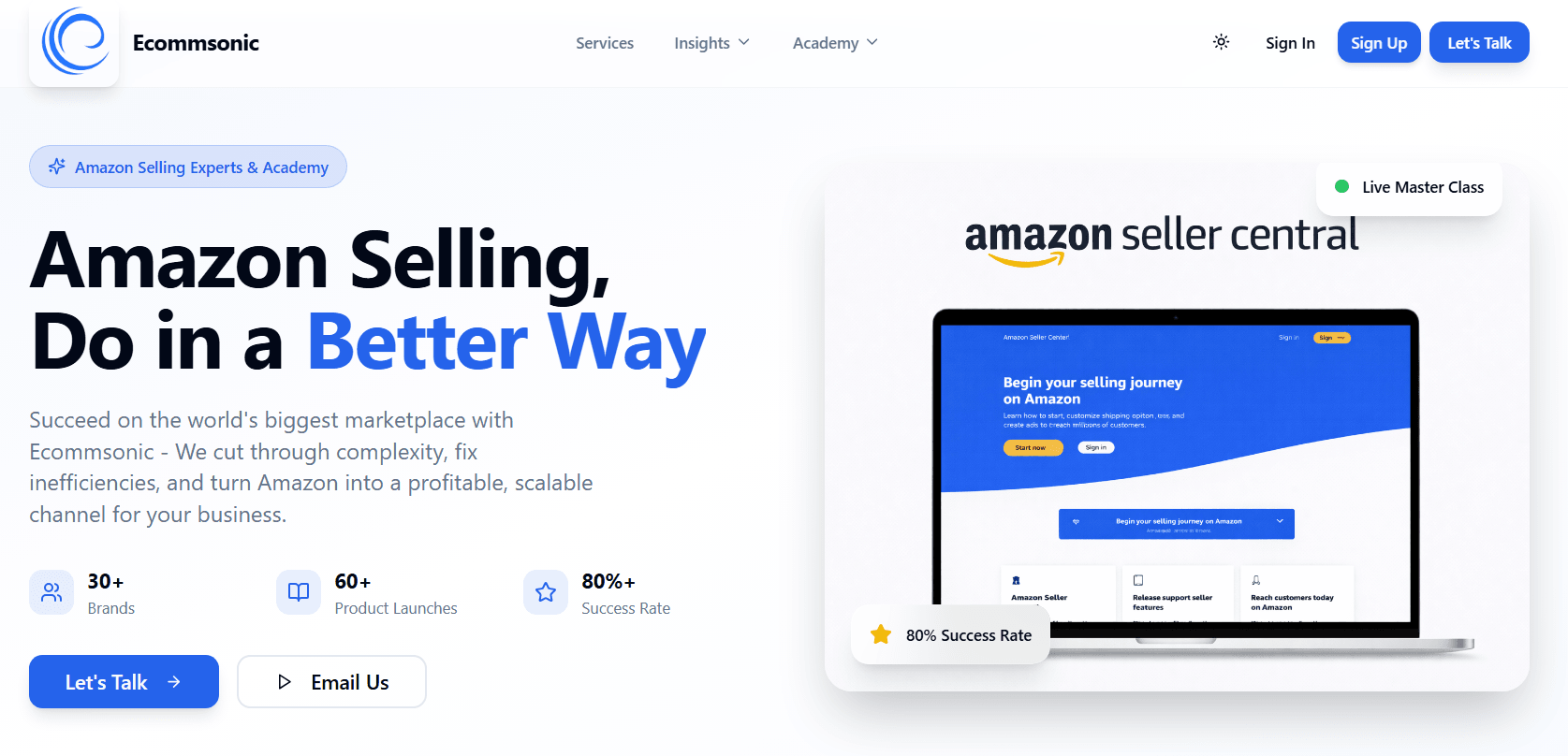 Amazon seller services platform visual used in the Ecommsonic website experience